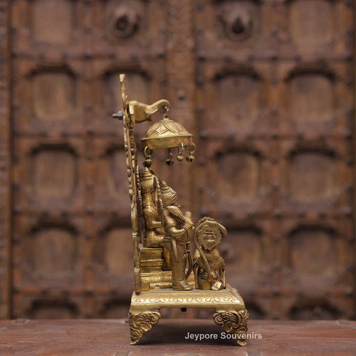 17" Handcrafted Ram Darbar Brass Idol Set with Hanuman