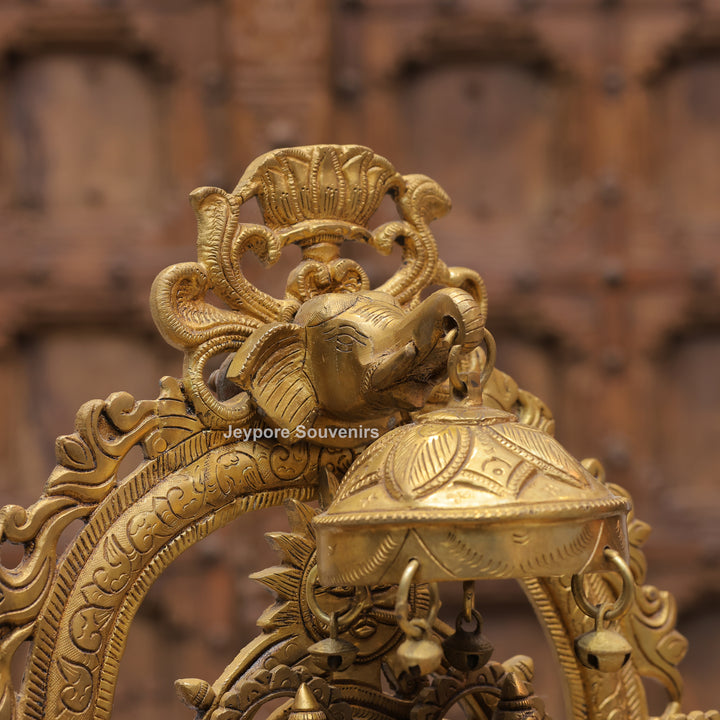 17" Handcrafted Ram Darbar Brass Idol Set with Hanuman