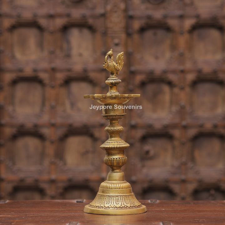 15" Handcrafted Brass Annapakshi Deepam Lamp