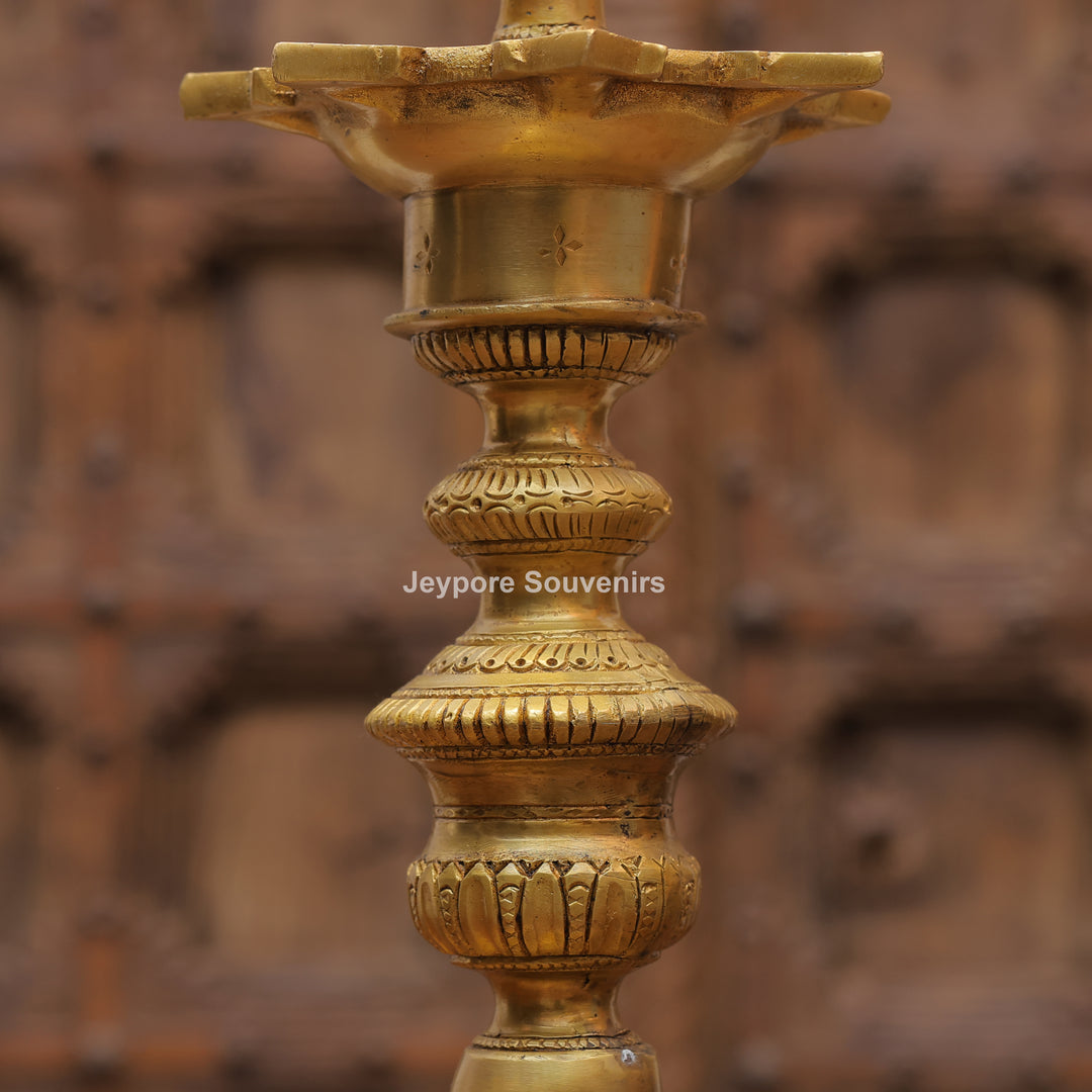 15" Handcrafted Brass Annapakshi Deepam Lamp