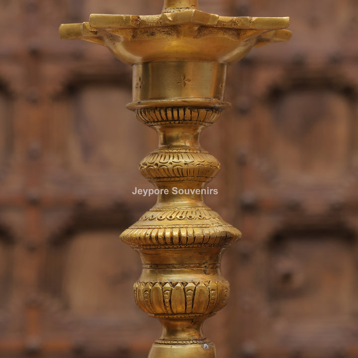 15" Handcrafted Brass Annapakshi Deepam Lamp
