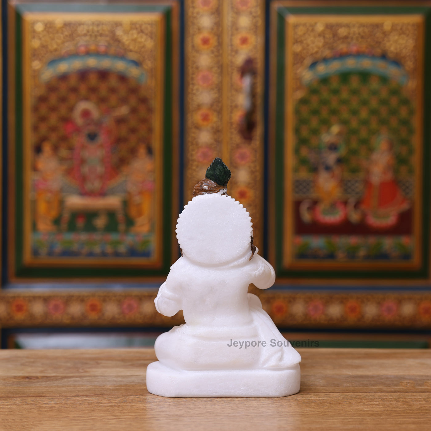 8" Pure White Marble Bal Gopal (Baby Krishna) Statue