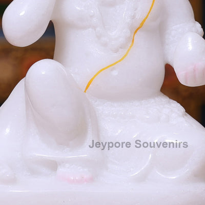 8" Pure White Marble Bal Gopal (Baby Krishna) Statue