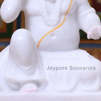 15" Exquisite Pure White Marble Laddu Gopal Murti