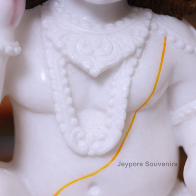 15" Pure White Marble Bal Gopal Krishna Statue