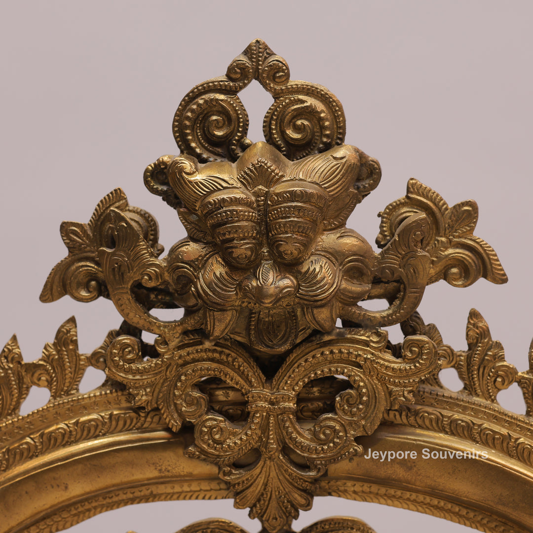 26" Handcrafted Brass Lord Ganesha Idol with Ornate Arch