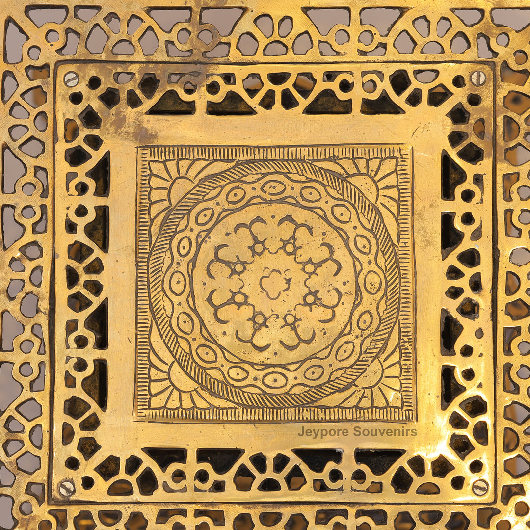 15" Handcrafted Decorative Chowki with Brass Bells