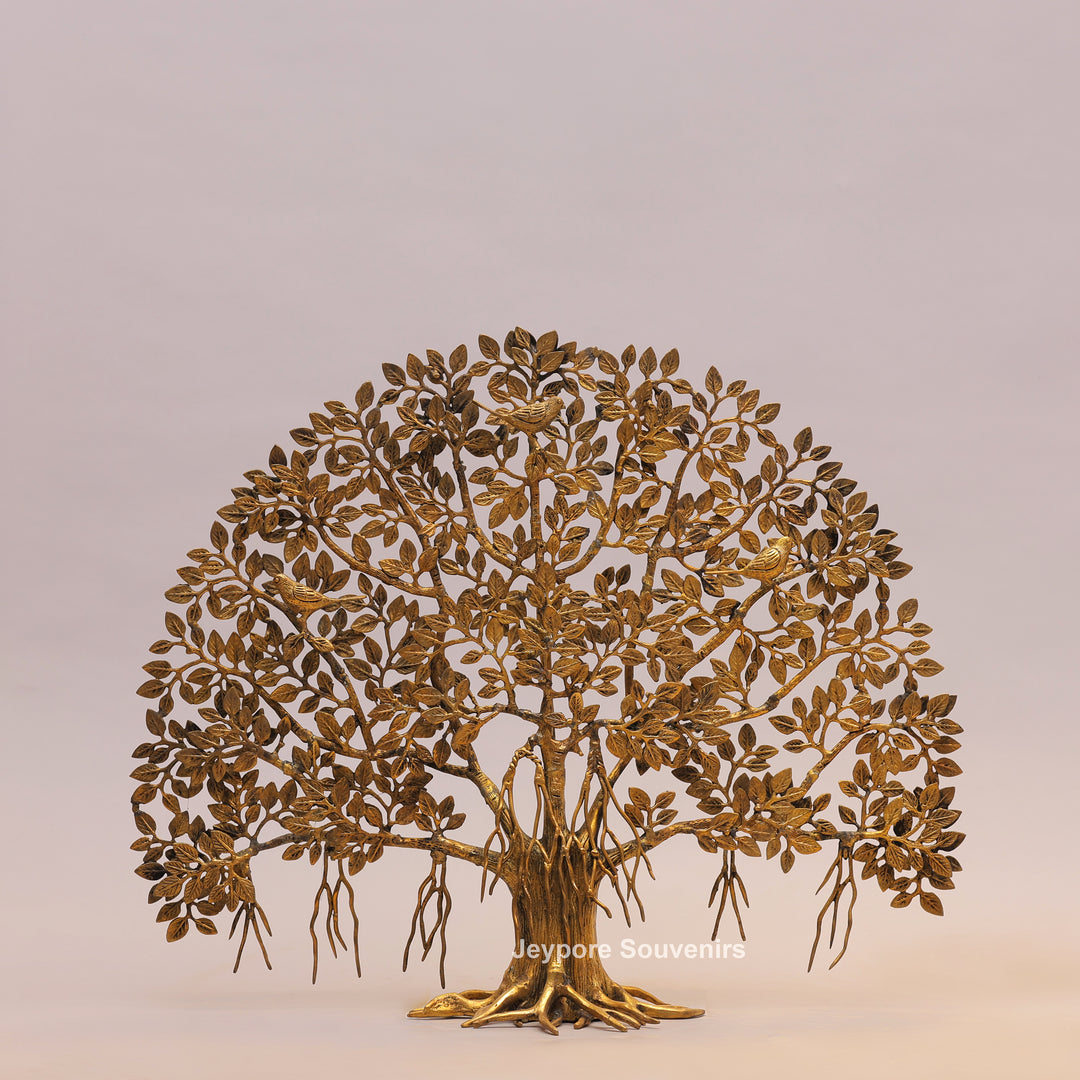 28" Handcrafted Brass Superfine Standing Kalpavriksha Tree of Life Statue