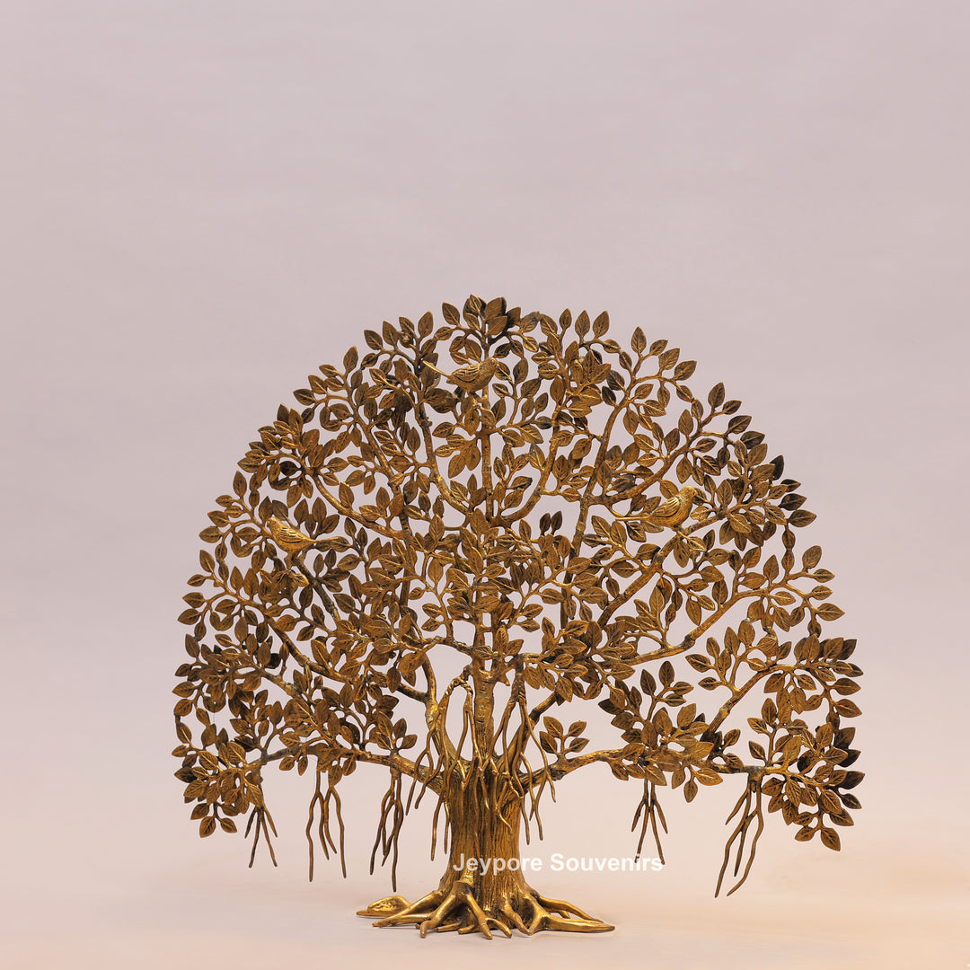 28" Handcrafted Brass Superfine Standing Kalpavriksha Tree of Life Statue