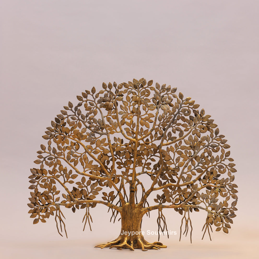 28" Handcrafted Brass Superfine Standing Kalpavriksha Tree of Life Statue