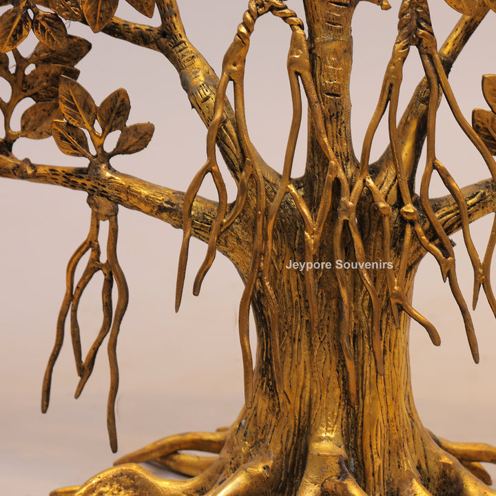 28" Handcrafted Brass Superfine Standing Kalpavriksha Tree of Life Statue
