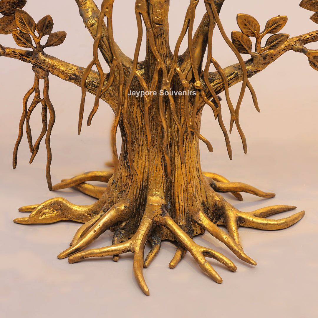 28" Handcrafted Brass Superfine Standing Kalpavriksha Tree of Life Statue