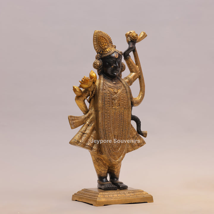 31" Brass Lord Krishna Statue with Flute