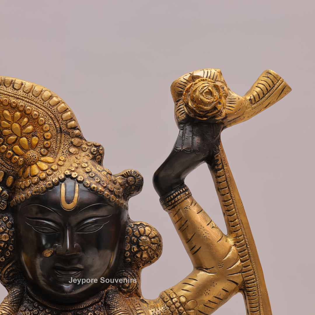 31" Brass Lord Krishna Statue with Flute