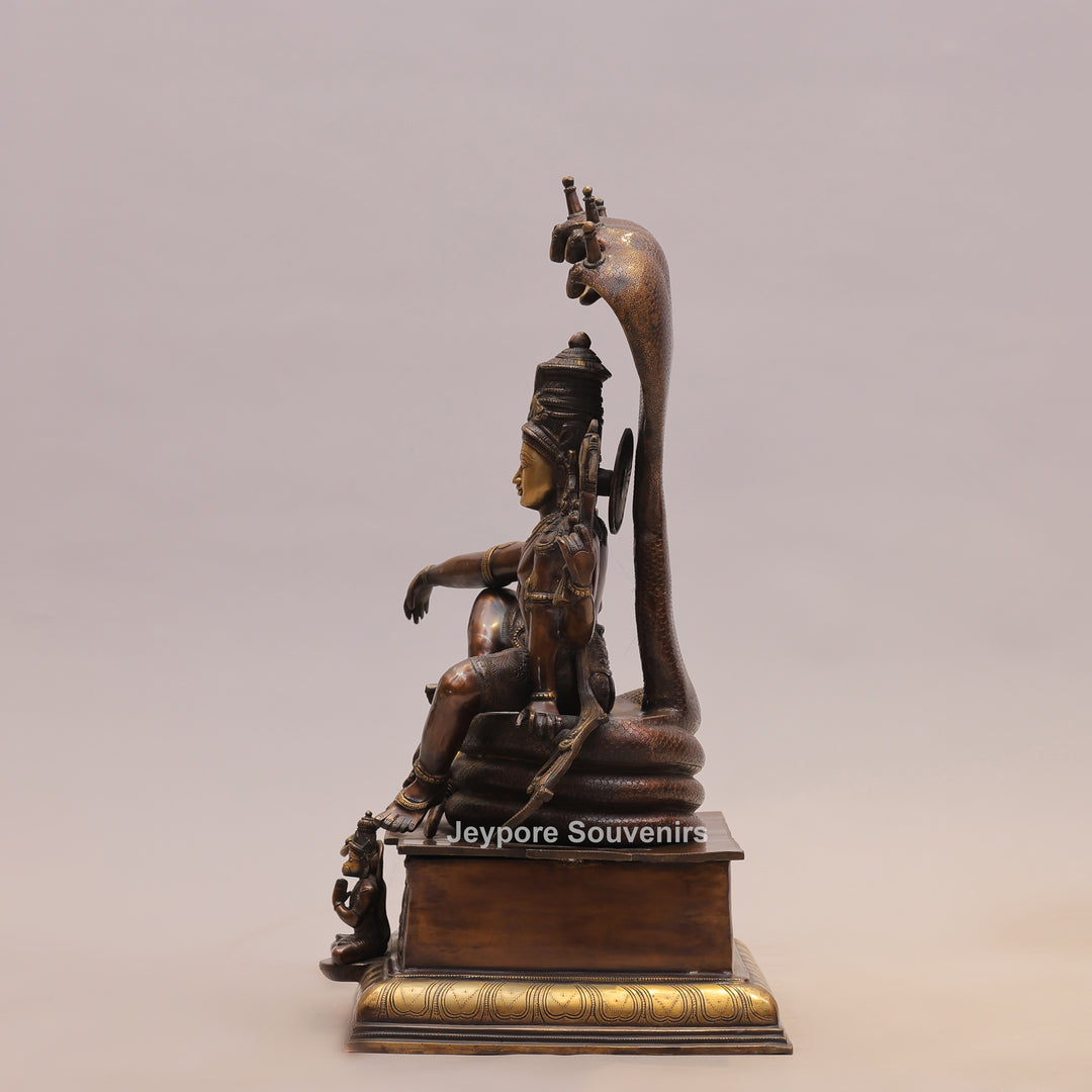 29" Brass Lord Vishnu Sheshnag Statue
