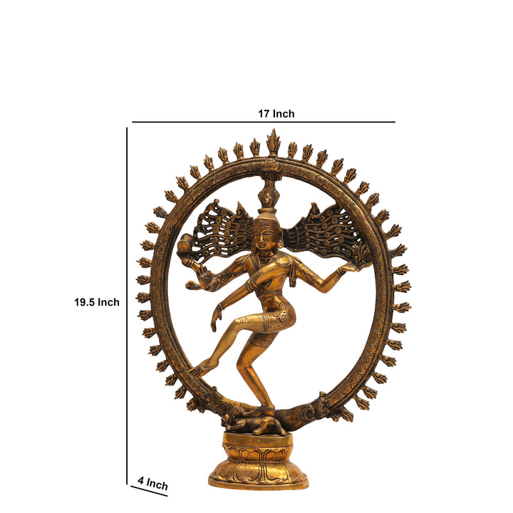 19" Handcrafted Brass Nataraja Dancing Shiva Statue