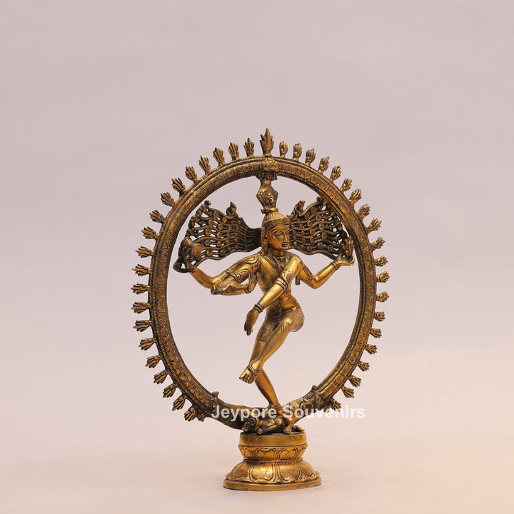 19" Handcrafted Brass Nataraja Dancing Shiva Statue