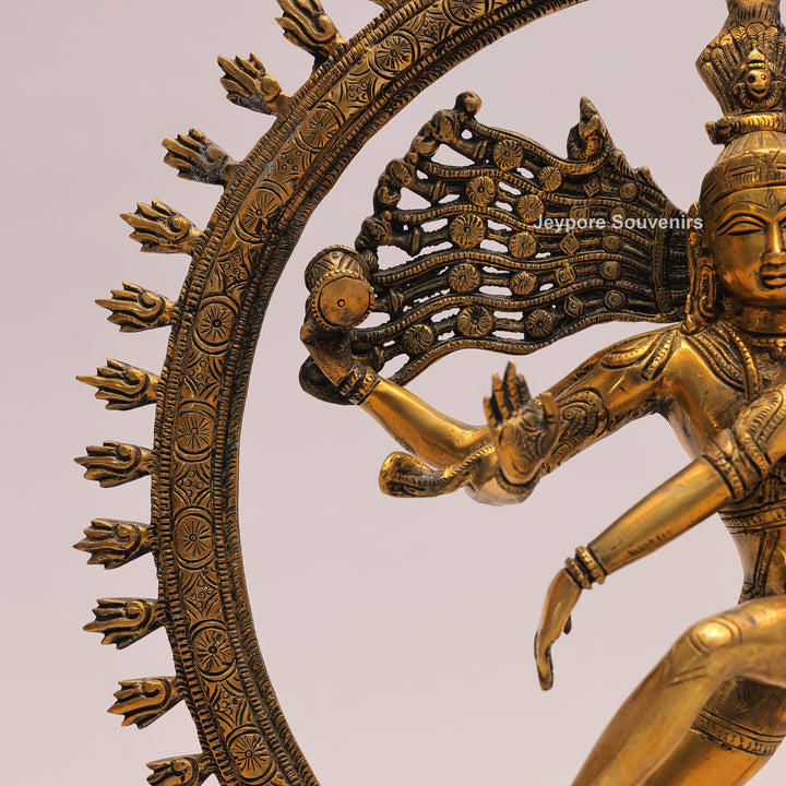 19" Handcrafted Brass Nataraja Dancing Shiva Statue