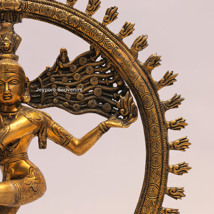 19" Handcrafted Brass Nataraja Dancing Shiva Statue