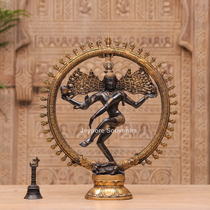 19" Handcrafted Brass Nataraja Traditional Lord Shiva Tandava Idol