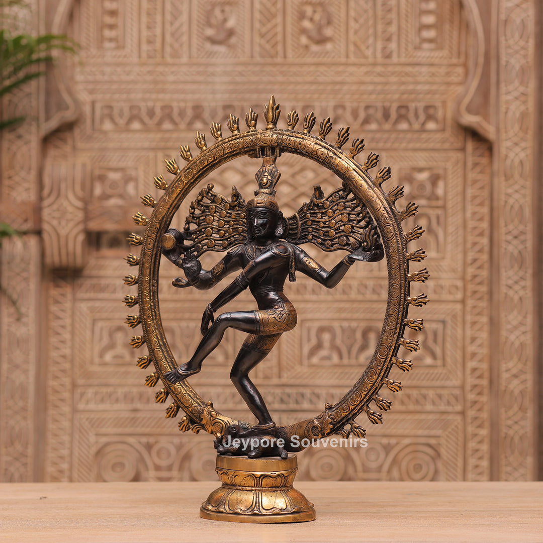 19" Handcrafted Brass Nataraja Traditional Lord Shiva Tandava Idol