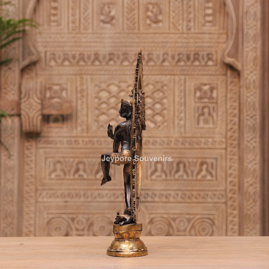 19" Handcrafted Brass Nataraja Traditional Lord Shiva Tandava Idol