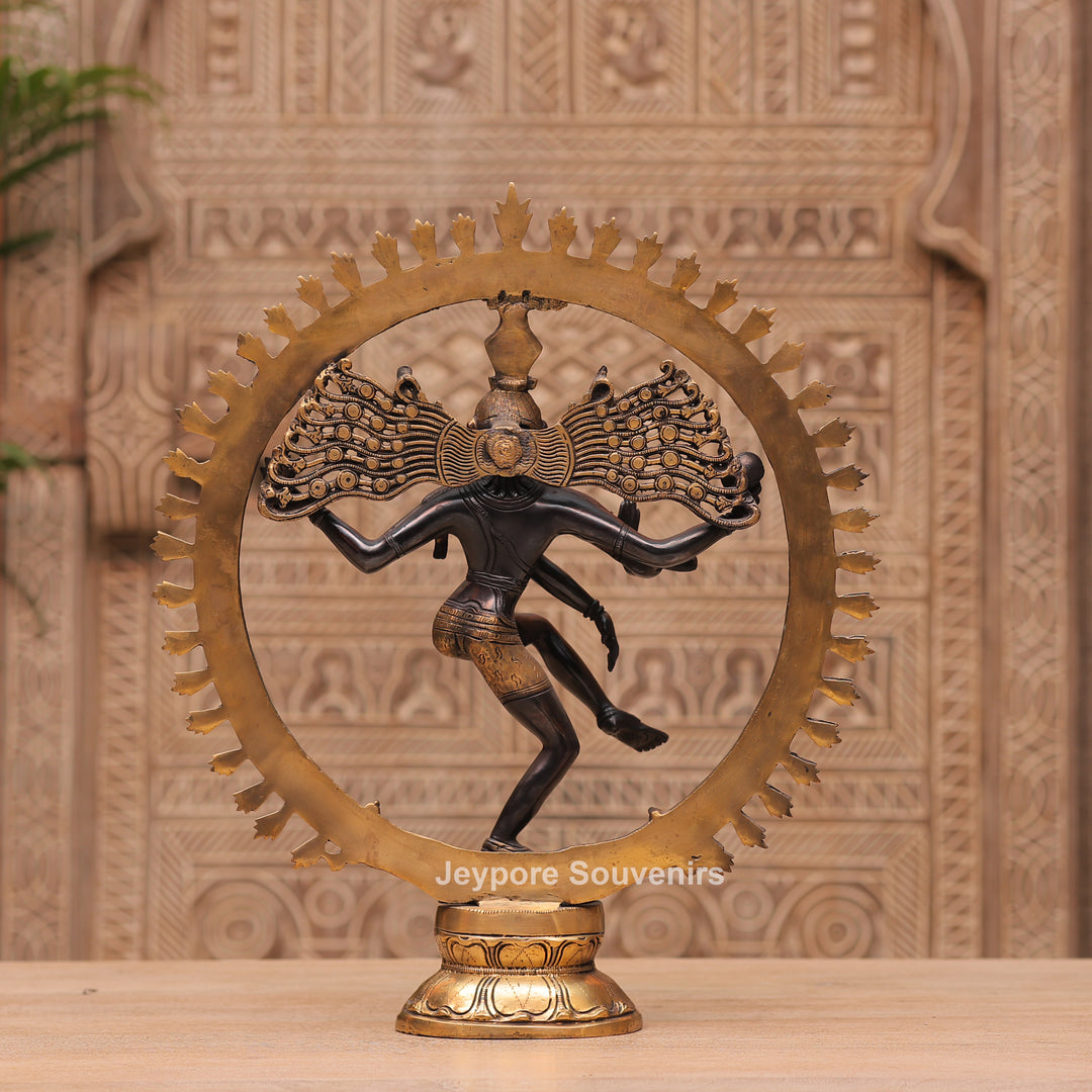 19" Handcrafted Brass Nataraja Traditional Lord Shiva Tandava Idol