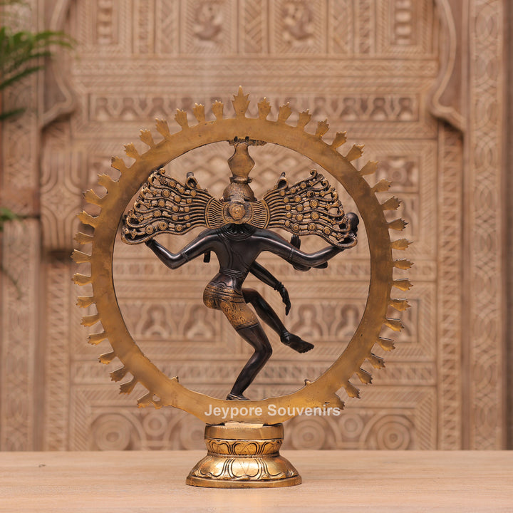 19" Handcrafted Brass Nataraja Traditional Lord Shiva Tandava Idol