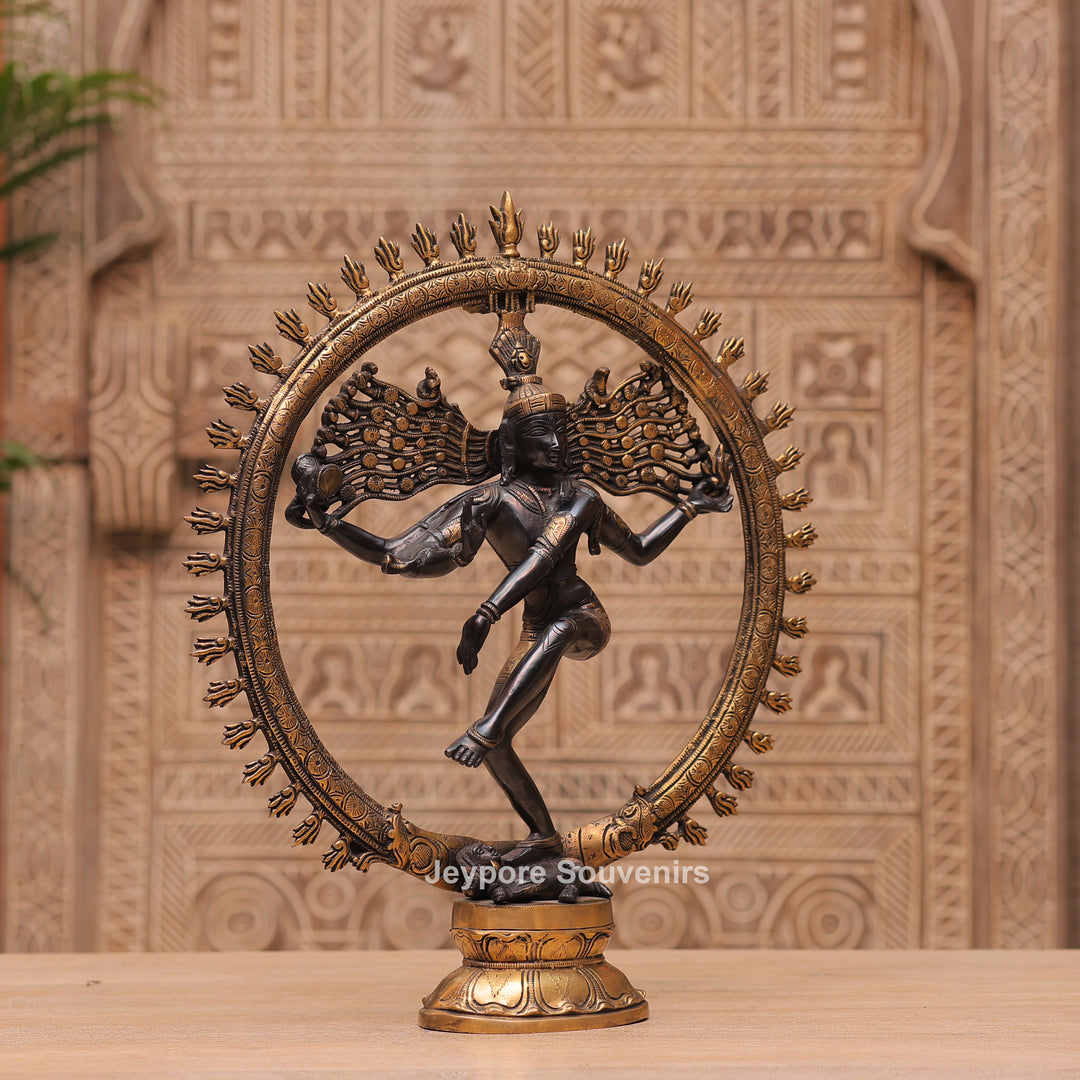 19" Handcrafted Brass Nataraja Traditional Lord Shiva Tandava Idol