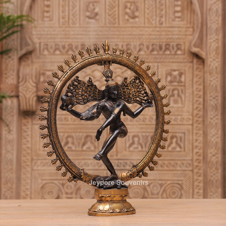 19" Handcrafted Brass Nataraja Traditional Lord Shiva Tandava Idol