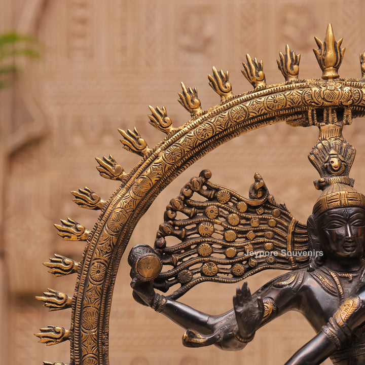 19" Handcrafted Brass Nataraja Traditional Lord Shiva Tandava Idol