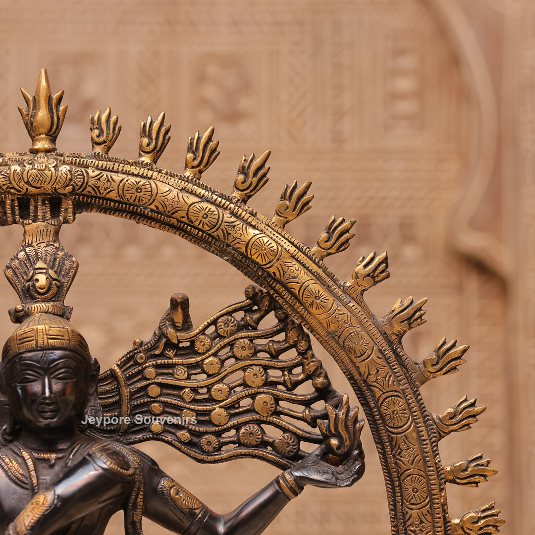 19" Handcrafted Brass Nataraja Traditional Lord Shiva Tandava Idol