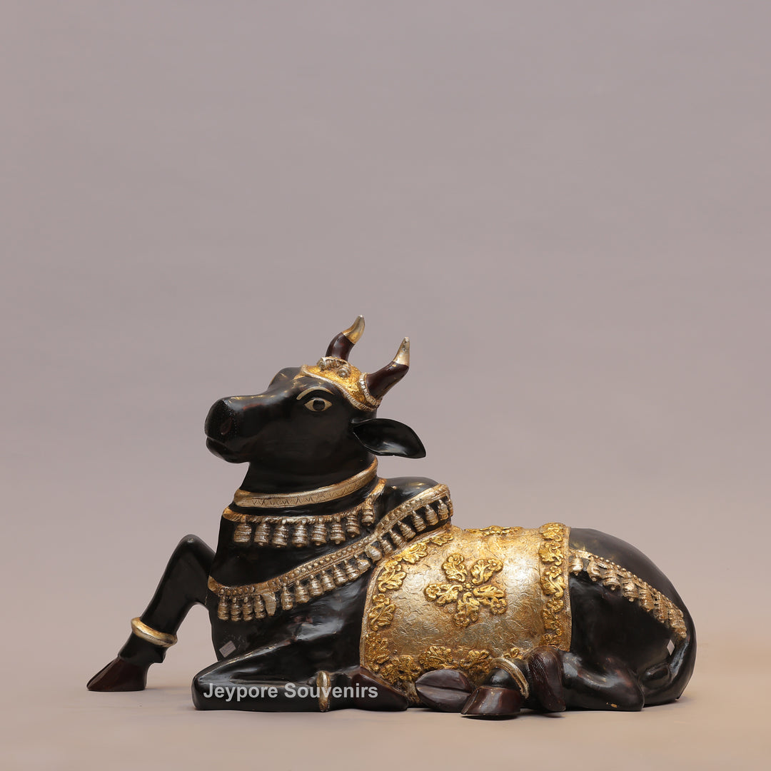 21" Handcrafted Brass Nandi Bull Idol