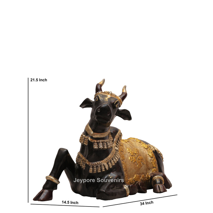 21" Handcrafted Brass Nandi Bull Idol