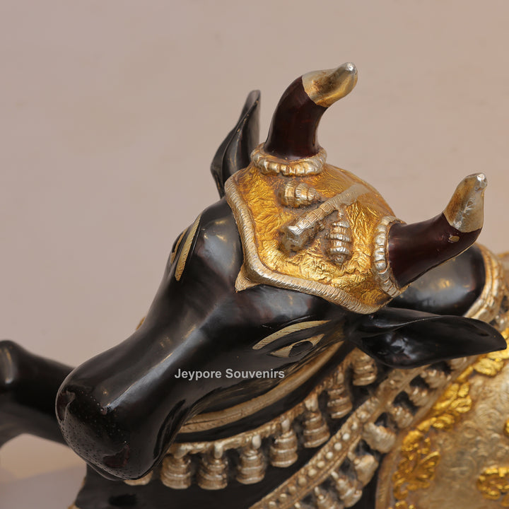 21" Handcrafted Brass Nandi Bull Idol