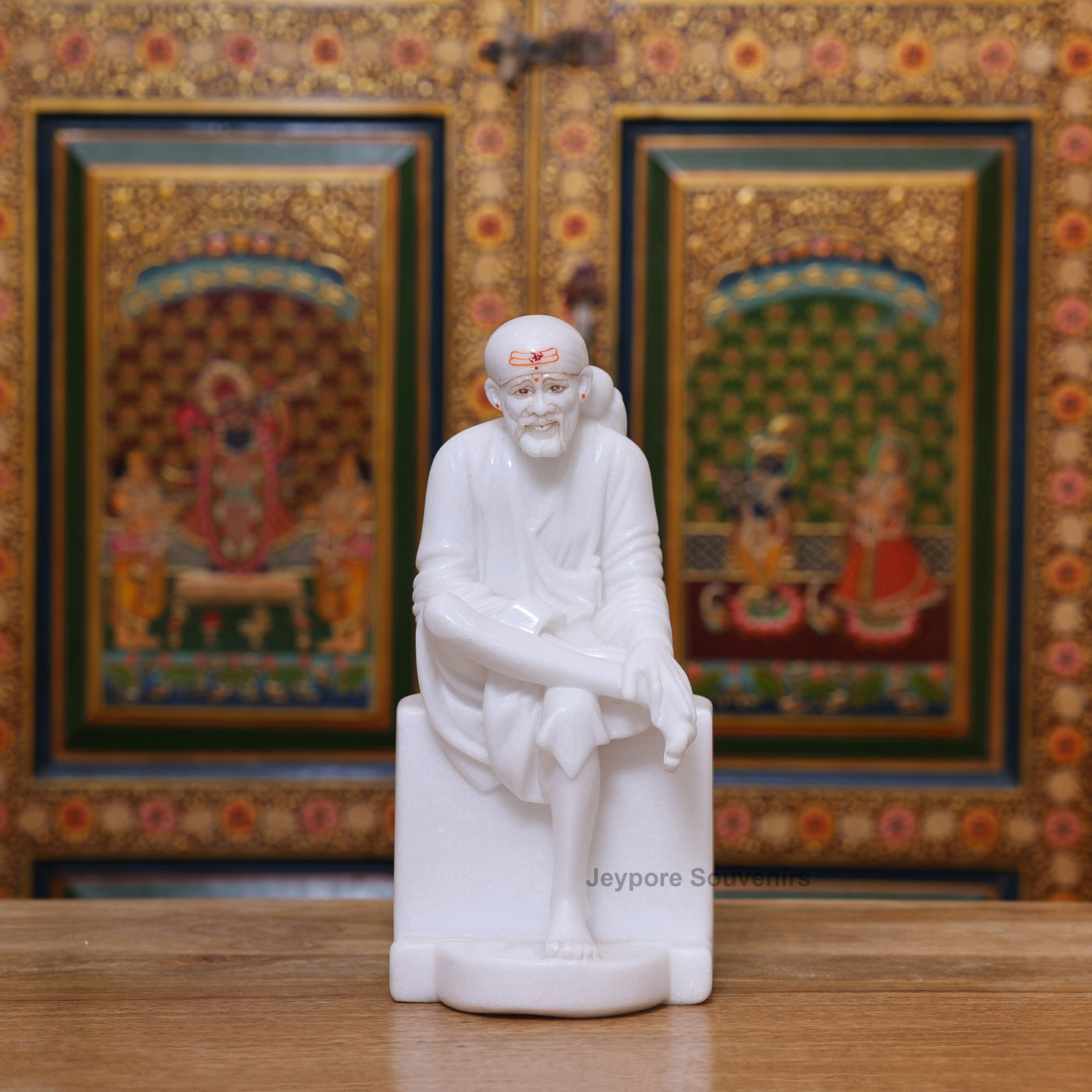 12" Handcrafted Pure White Marble Sai Baba Murti