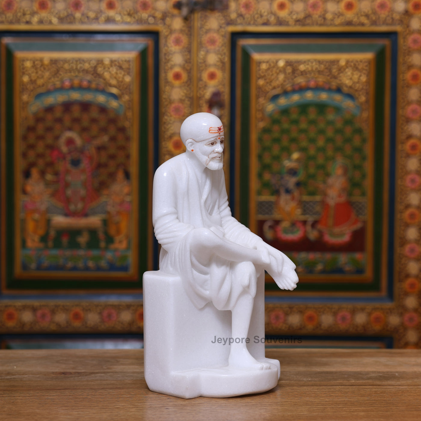 12" Handcrafted Pure White Marble Sai Baba Murti