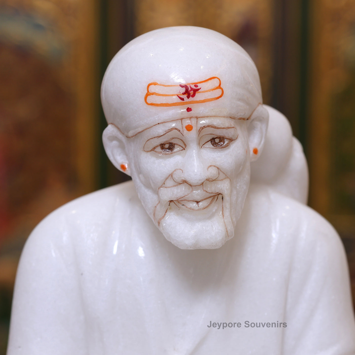 12" Handcrafted Pure White Marble Sai Baba Murti