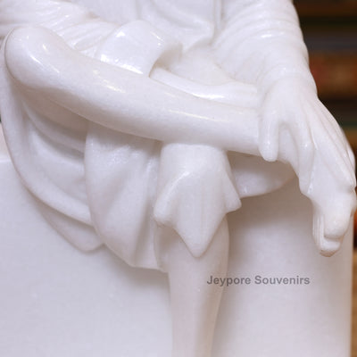 12" Handcrafted Pure White Marble Sai Baba Murti