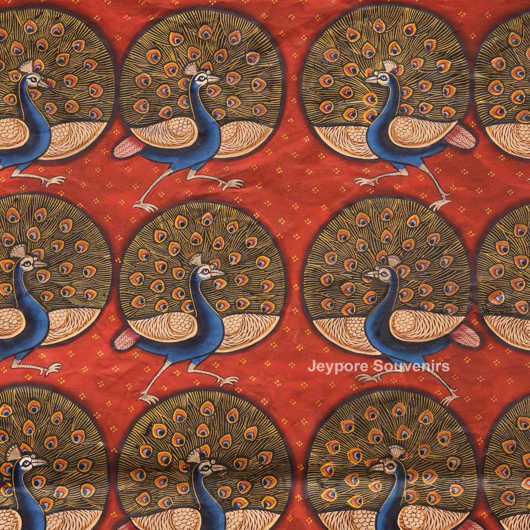Handcrafted Morakuti Pichwai Painting on Cotton Cloth