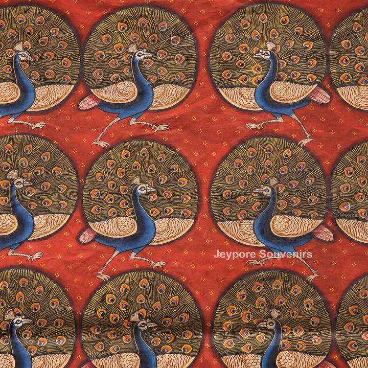 Handcrafted Morakuti Pichwai Painting on Cotton Cloth
