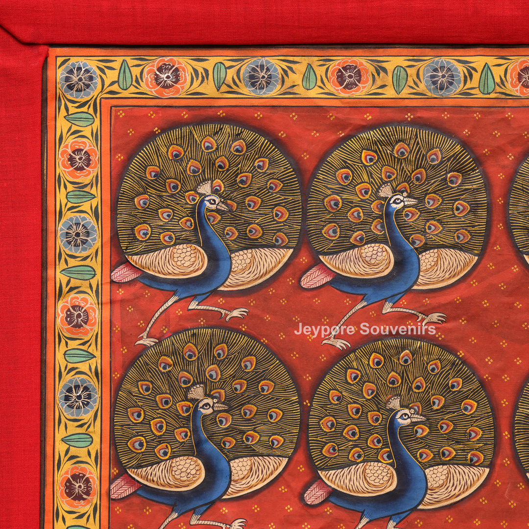 Handcrafted Morakuti Pichwai Painting on Cotton Cloth