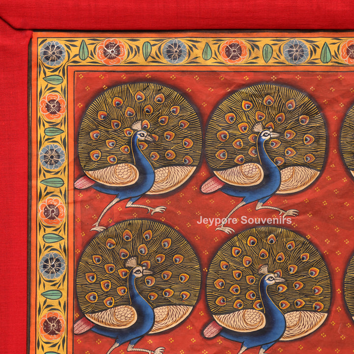 Handcrafted Morakuti Pichwai Painting on Cotton Cloth