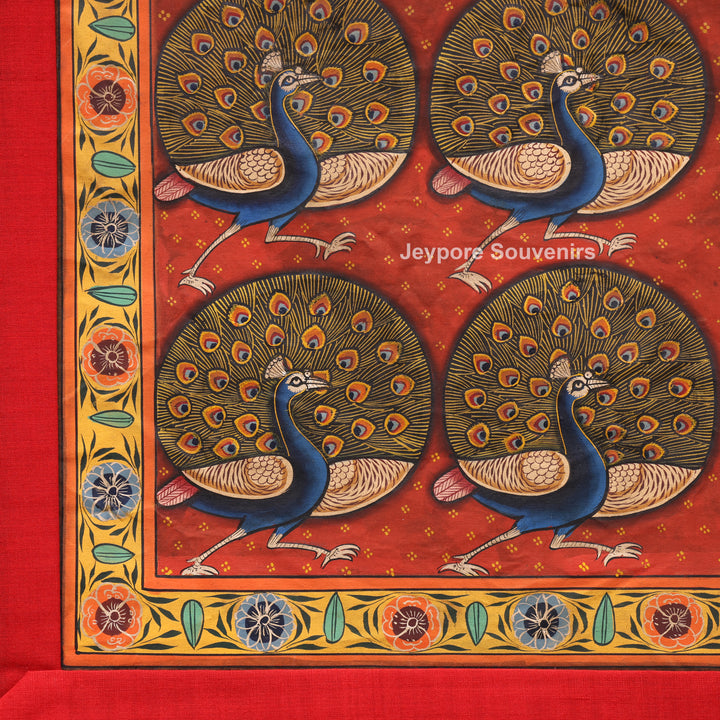 Handcrafted Morakuti Pichwai Painting on Cotton Cloth