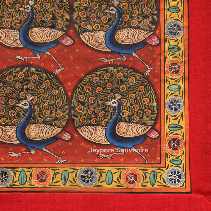Handcrafted Morakuti Pichwai Painting on Cotton Cloth