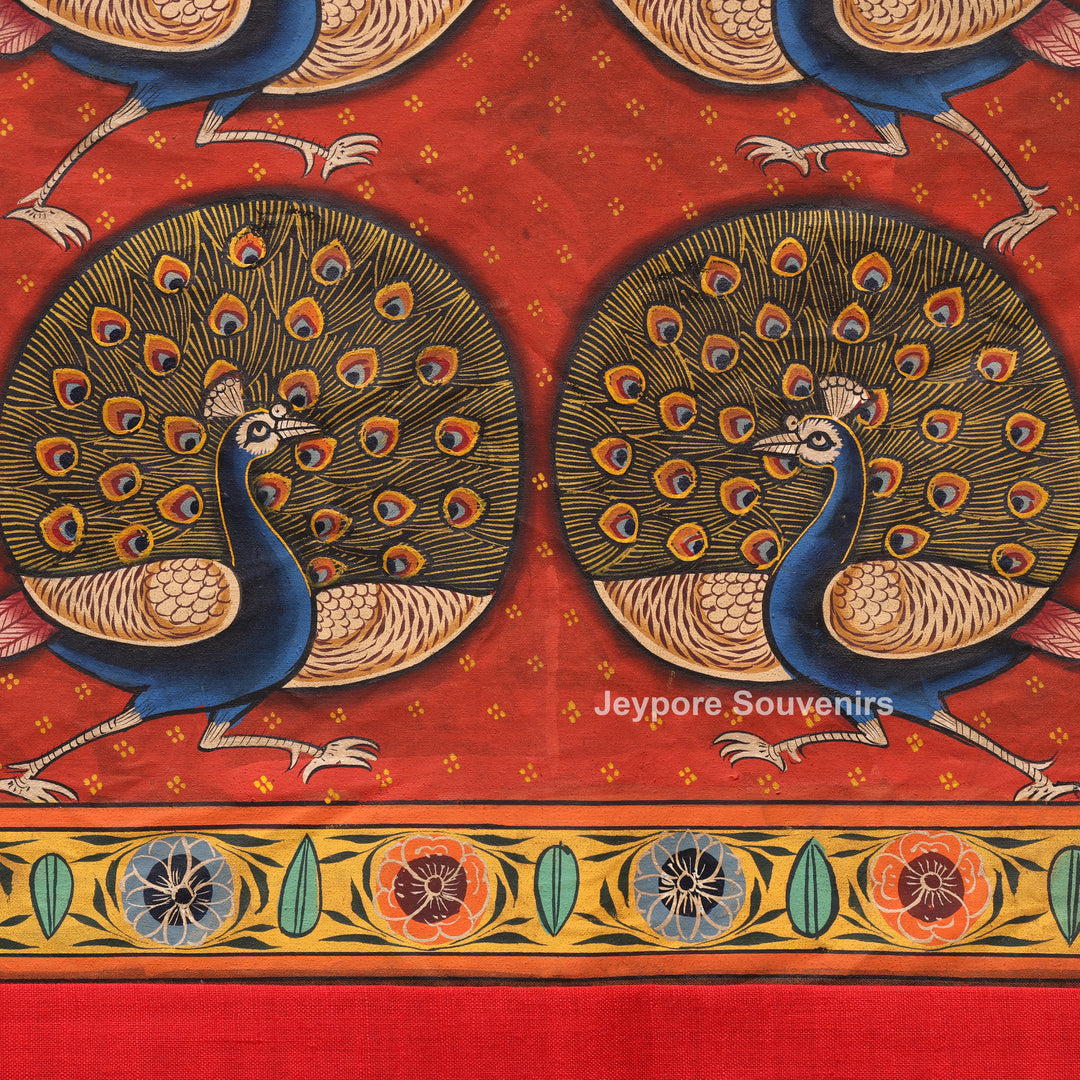 Handcrafted Morakuti Pichwai Painting on Cotton Cloth