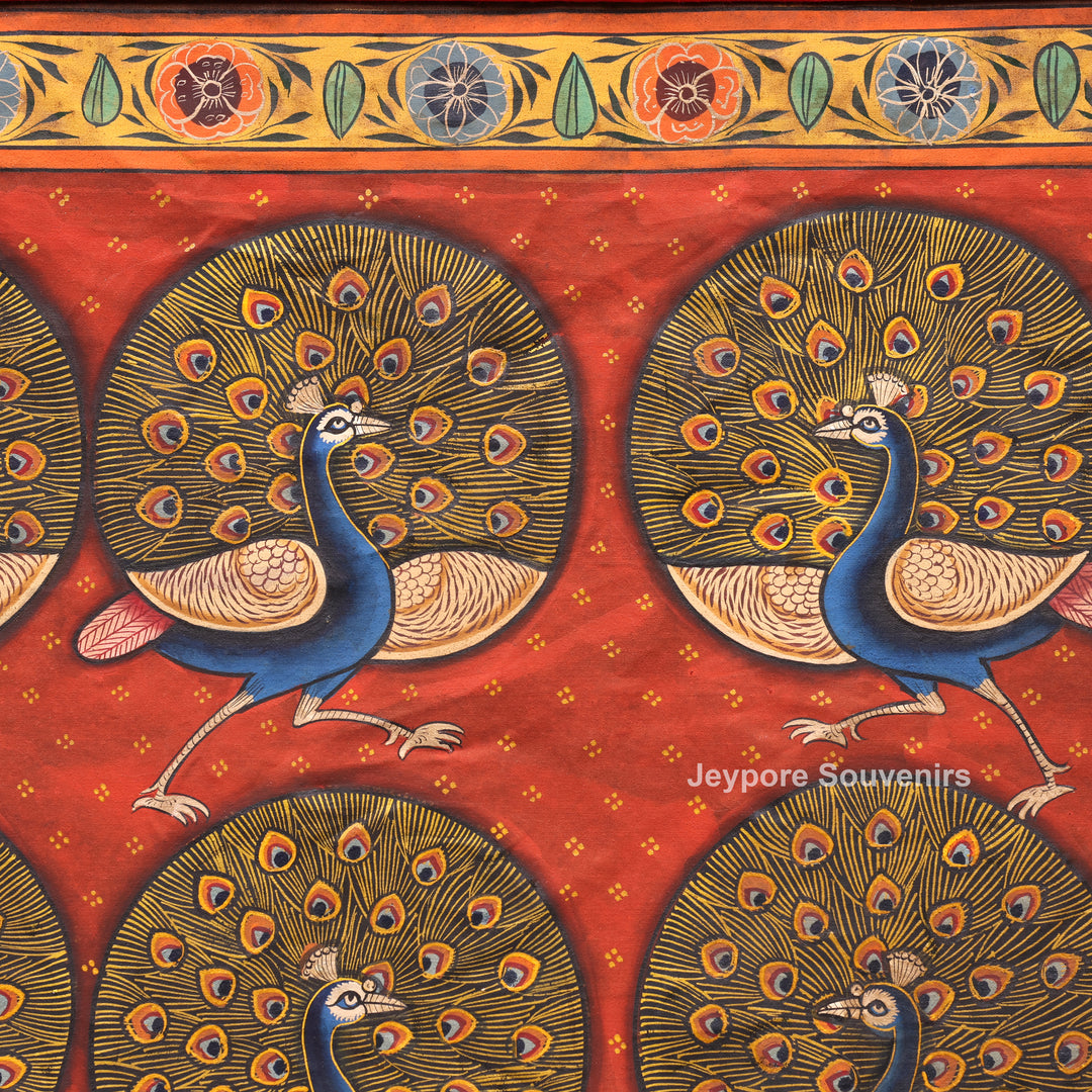 Handcrafted Morakuti Pichwai Painting on Cotton Cloth