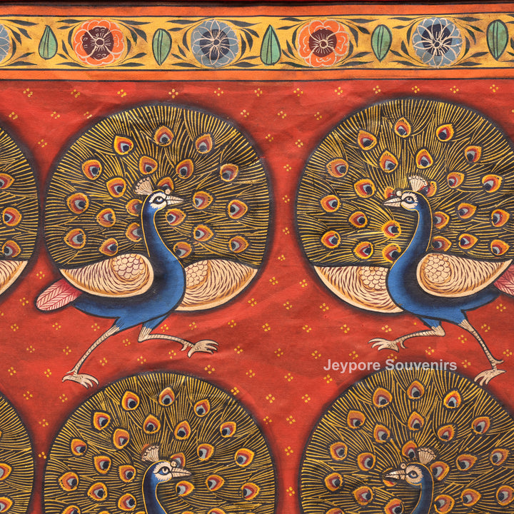 Handcrafted Morakuti Pichwai Painting on Cotton Cloth
