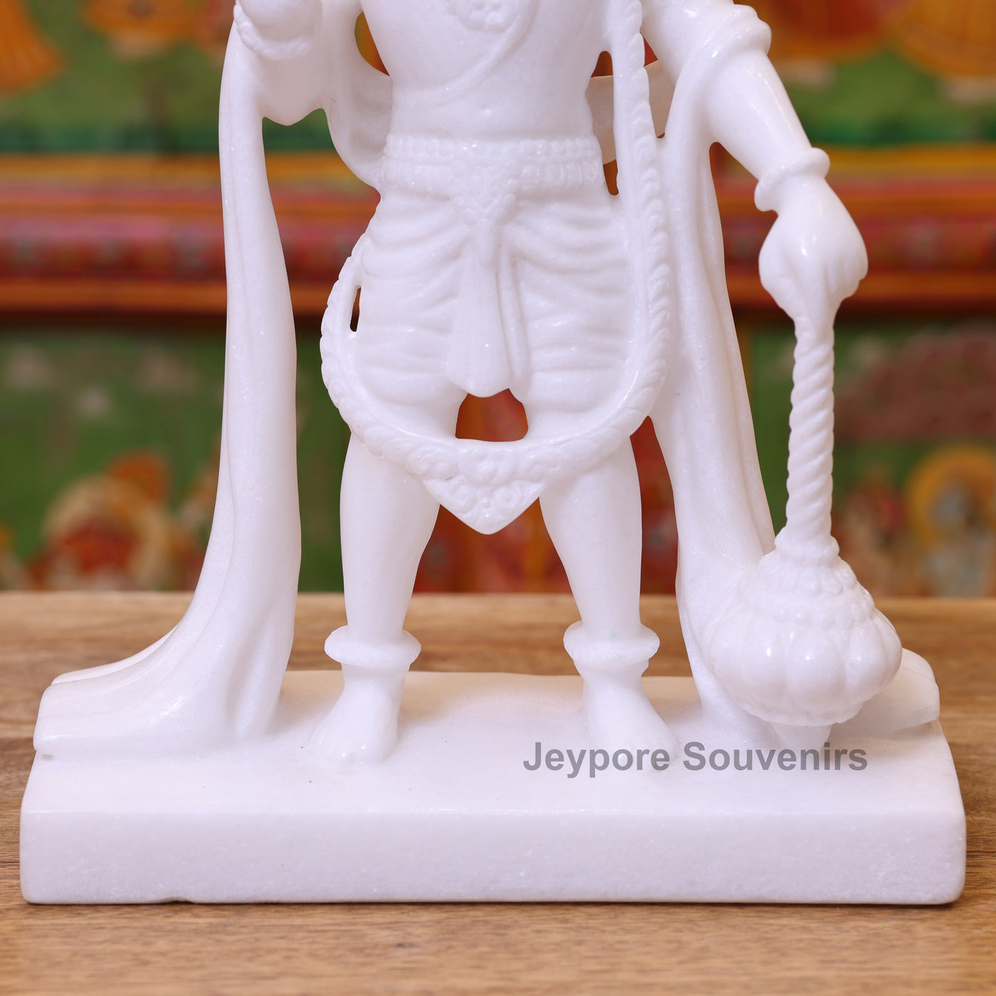 12" White Marble Standing Lord Hanuman Sculpture