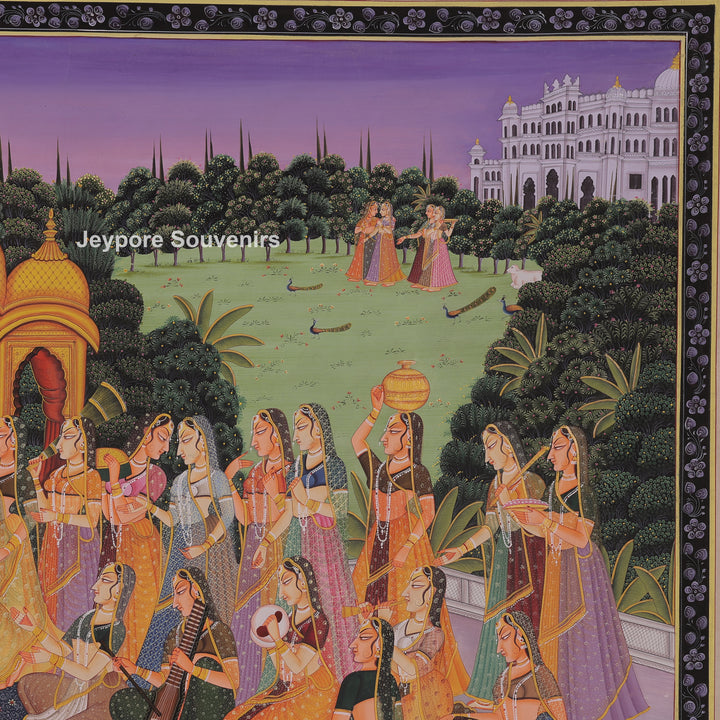 Radha-Krishna Celebration Scene with Gopi&